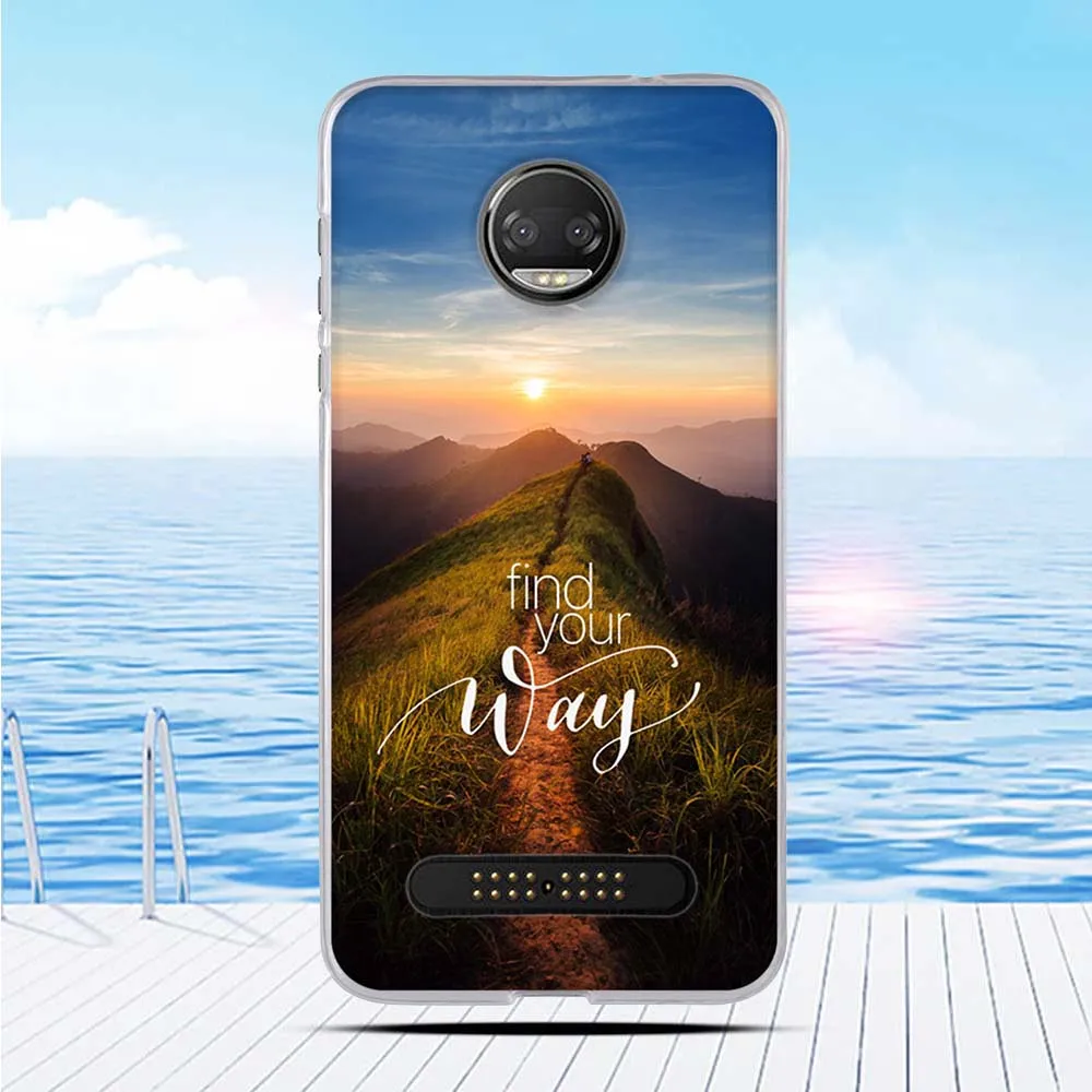 Мягкий силиконовый чехол из ТПУ с 3D рельефным рисунком для Motorola Moto Z2 Force Z (2-го