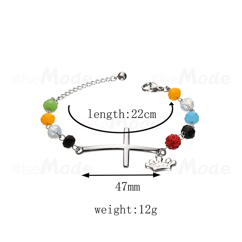 Браслеты ELSEMODE с этнической короной и крестом христианские браслеты-цепочки