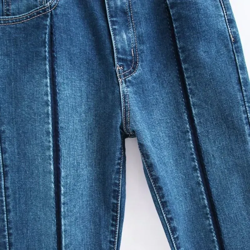 2018 Женская одежда с высокой талией обтягивающие эластичные потертые джинсовые