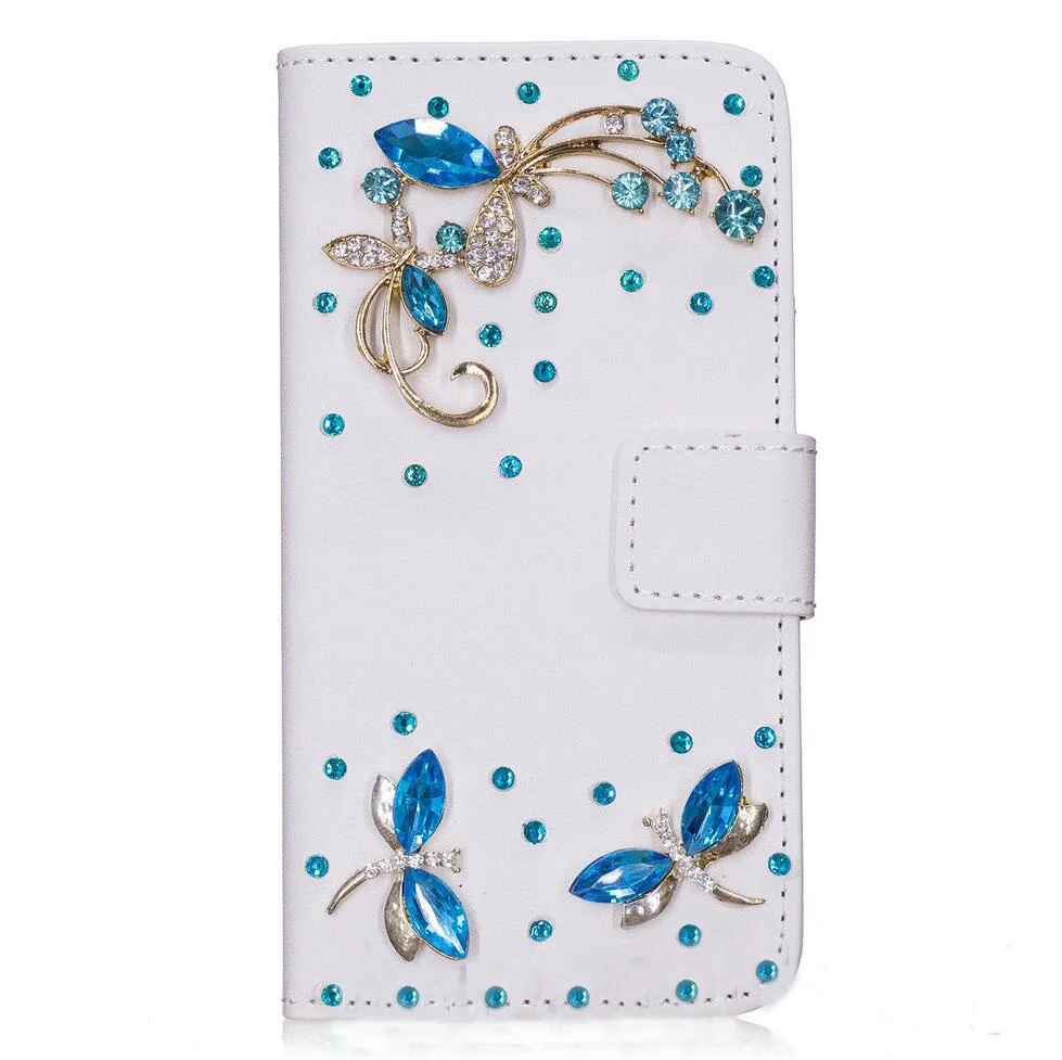 Искусственная кожа флип Бумажник Стиль diamond карт памяти телефон сумка БАБОЧКА