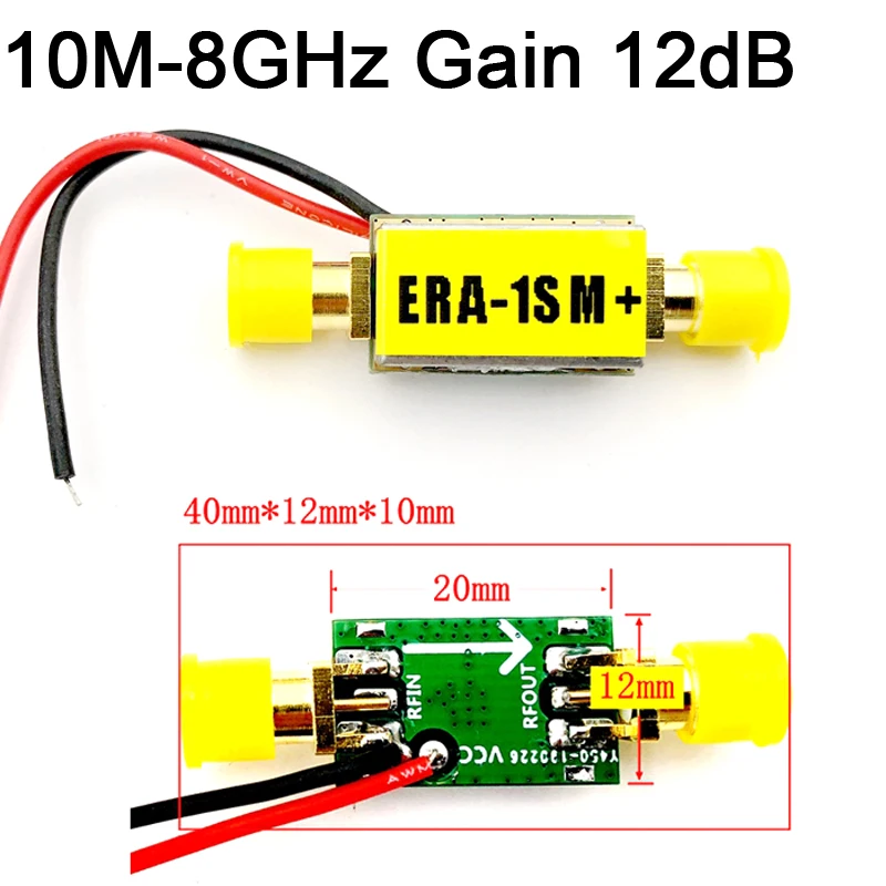 

10M-8GHz RF Amplifier Low Noise Broadband Module Gain 12dB ERA-1 FOR FM HF VHF / UHF Ham Radio power Amplifier SMA