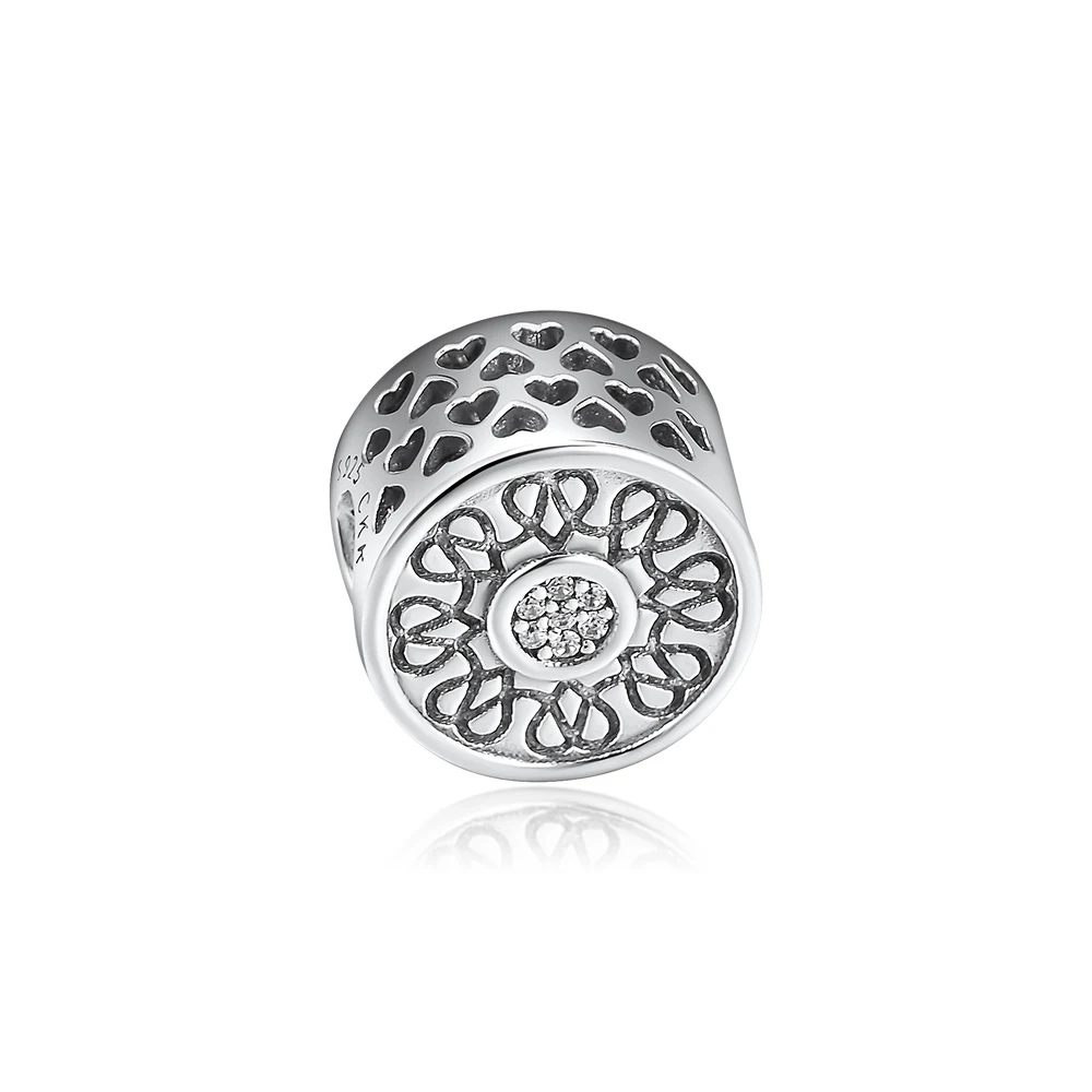 DIY Подходит для Pandora Подвески Браслеты ожерелье стерлингового серебра 925 сияющее
