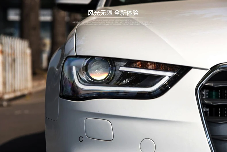 D-YL автомобильный Стайлинг для Audi A4L фары Audi A4 2013- светодиодный головной фонарь H7 D2H Hid вариант Ангел глаз биксеноновые фары
