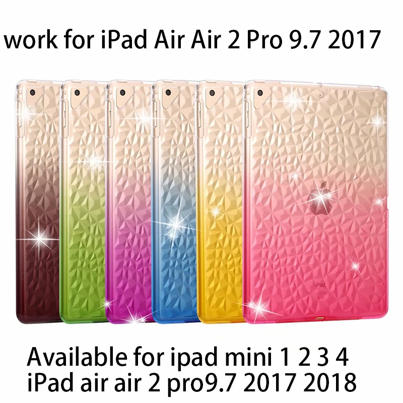 ТПУ чехол для планшета iPad 9 7 2018 милый мягкий с 3D кристаллами iPad9.7 2017 AIR 2 Pro9.7 A1893 A1954
