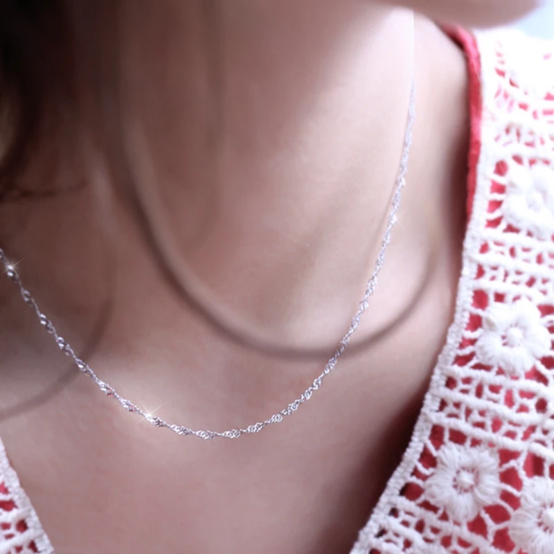 Женская цепочка из серебра 925 пробы с волнистыми звеньями|chain women|link chainchain necklace |