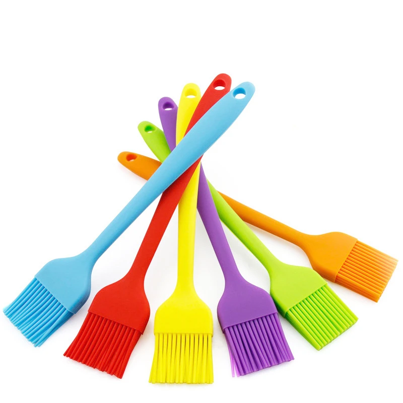 Пищевая силиконовая красочная кисть для барбекю пластиковая выпечки