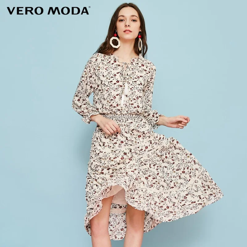 Vero Moda 2019 весеннее летнее платье женские длинные платья милое на шнуровке с