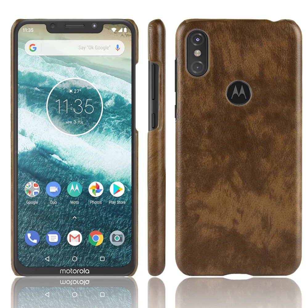 Для Motorola Moto One противоударный Роскошный чехол из искусственной кожи 5 9 дюймов