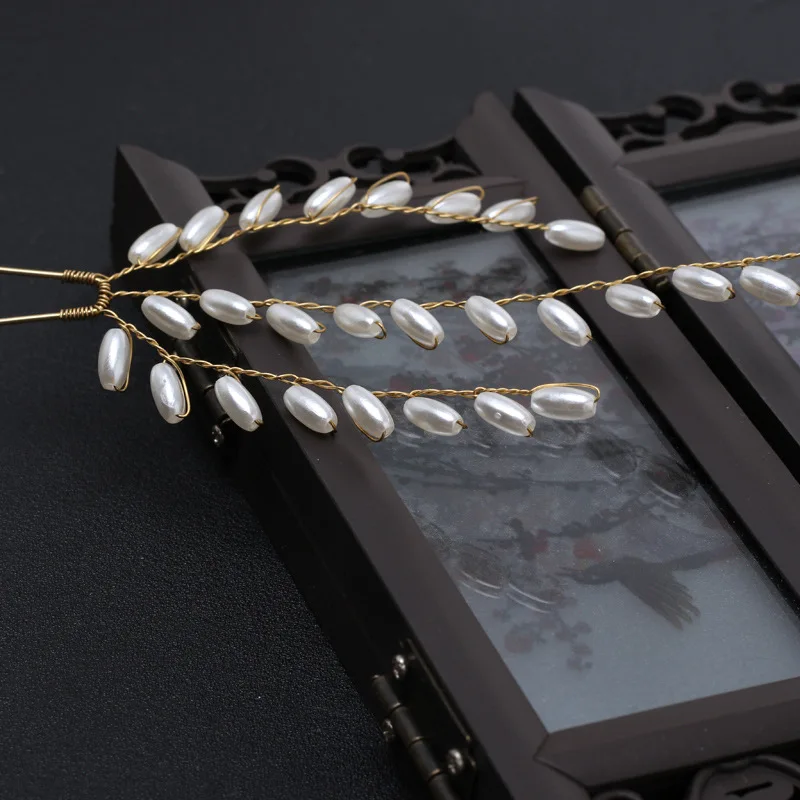 Женская свадебная заколка для волос жемчужная ручной работы Ювелирное Украшение