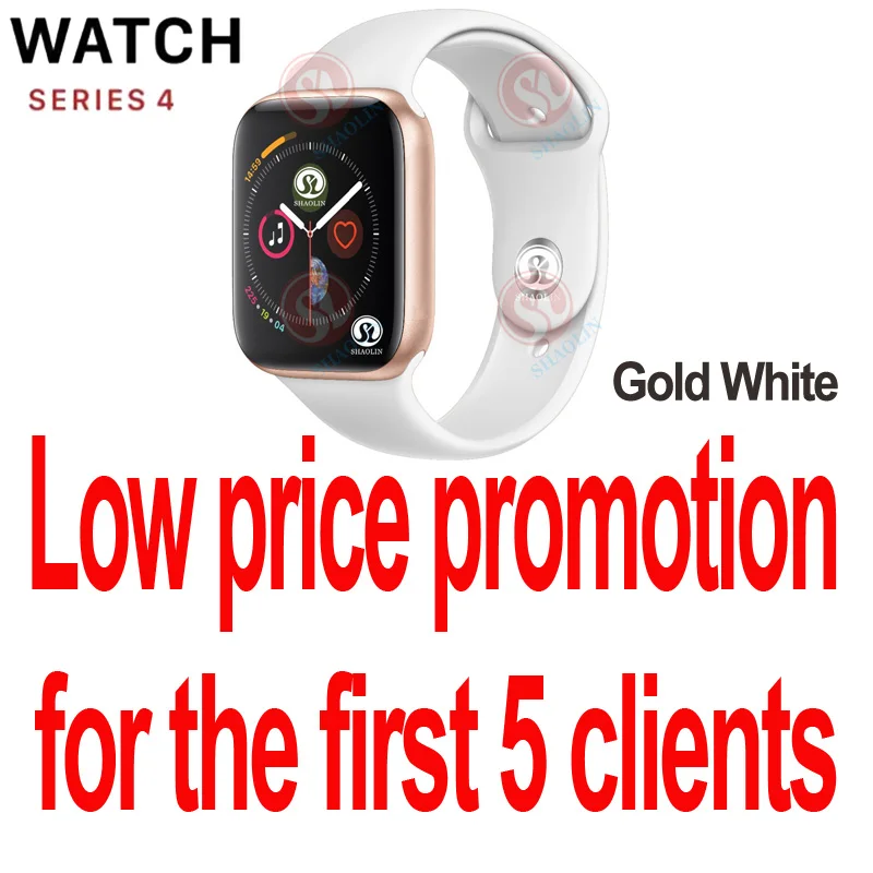 Gold White-Only 5 Скидка 50% 42 мм женские умные часы серии 4 Bluetooth подключение для Android телефона IOS apple iPhone 6 7 8 X умные часы для мужчин - Цвет: Gold White-Only 5