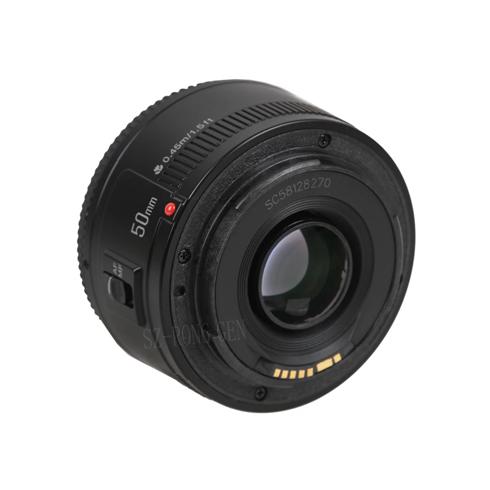 Аутентичный YN50mm объектив с фиксированным фокусом EF 50 мм F/1,8 AF/MF объектив с большой апертурой объектив с автофокусом+ 52MVUV+ бленда для Canon DSLR Camer