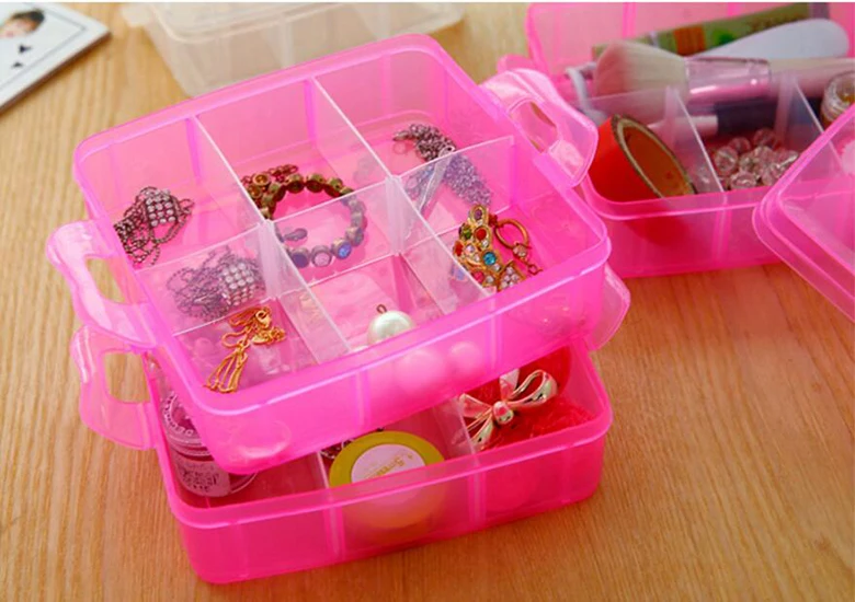 Портативный 18 прозрачные сетки пластиковые ювелирные изделия косметический