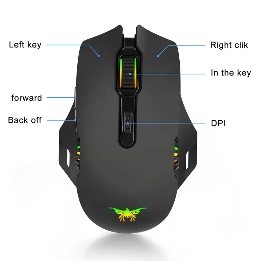 Беспроводная игровая мышь ONIKUMA 2 4 GHz Combaterwing W200 с перезаряжаемой 6 дышащей