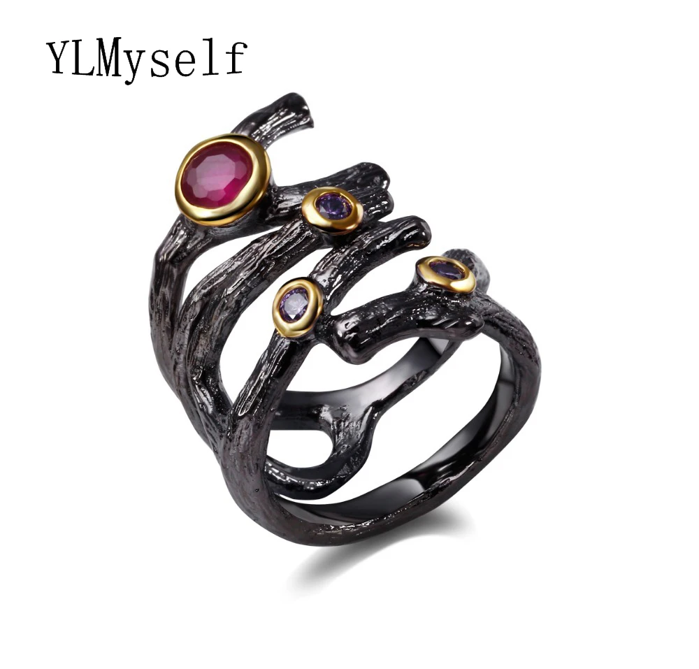 Оригинальные украшения Анель Оптовая Bijoux AAA красный и фиолетовый кристалл Камни