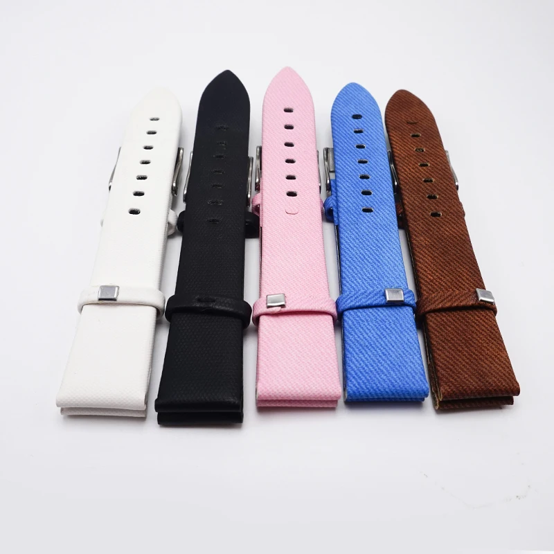 ремешок для часов часы женские мужские Джинсовая Ткань PU кожаный 20 ММ ремешки