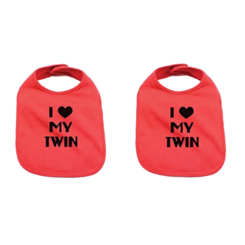YSCULBUTOL 3 Color I Love My Twin Unisex Newborn Baby Soft 100% Cotton Bib Set | Детская одежда и обувь