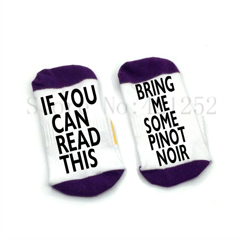 Носки If you can read this bring me some Pinot Noir хлопковые эластичные удобные носки унисекс