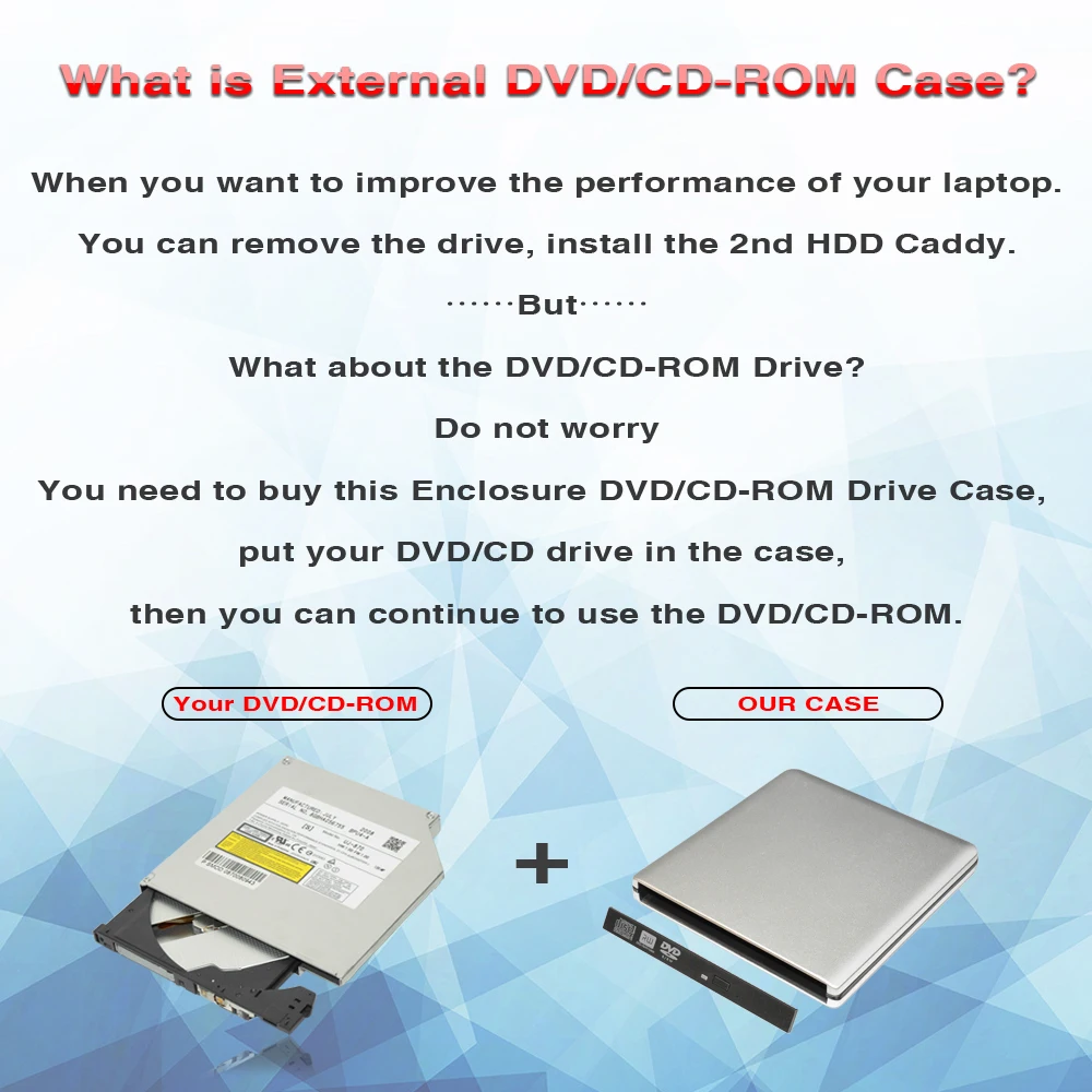 DeepFox алюминиевый сплав 12 7 мм USB 3 0 внешний корпус для оптического привода SATA CD/DVD