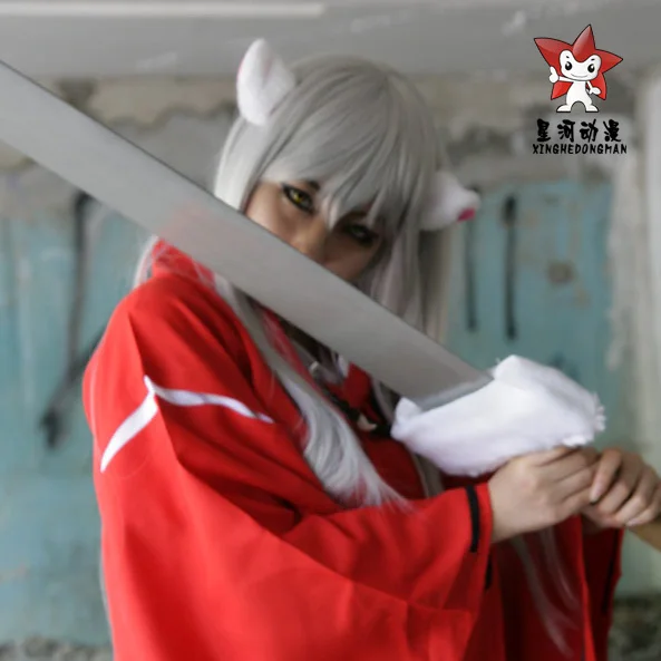 

Anime InuYasha Cosplay Costumes Feudal Fairy Tale InuYasha Men's Halloween Party Costume + Wigs + Ear