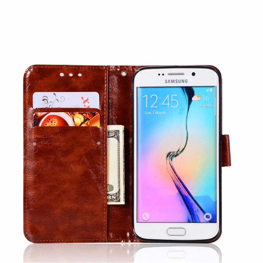 Модный чехол-кошелек для Samsung Galaxy S7 чехол телефона Edge сумка с подставкой