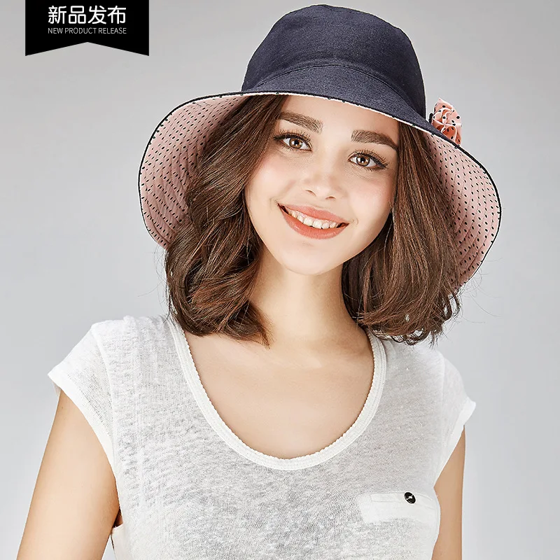 Fisherman Hat Female Thin Spring Summer Bucket Cap Women Flower Casual Fashion Sunscreen Sunshade Visor Basin Fisher Hats H6904