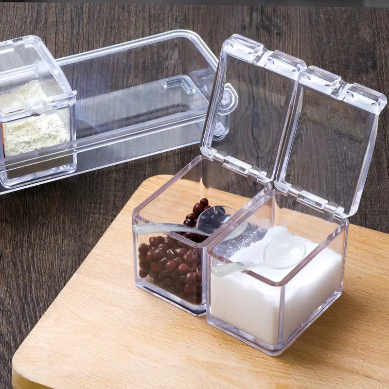 4-in-1 Kitchen Seasoning Box Salt Shaker Jar Household Condiment Bottle Storage Tools Spice Container | Дом и сад