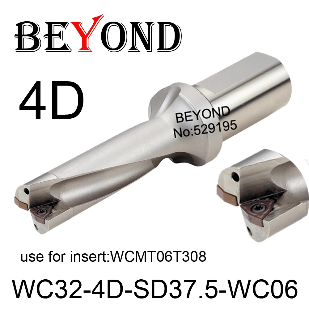 BEYOND WC 37mm 37.5mm WC32-4D-SD37-WC06 WC32-4D-SD37.5-WC06 U Drilling Carbide Inserts WCMT06T308 Drill Bit Indexable CNC Tools