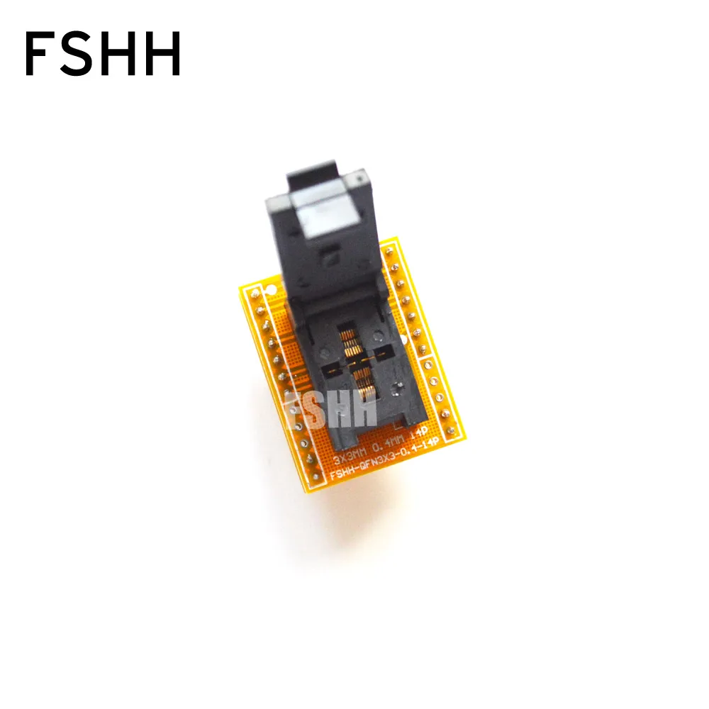 FSHH QFN14 to DIP14 Programmer adapter WSON14 UDFN14 MLF14 ic socket Pin pitch=0.4mm Size=3x3mm
