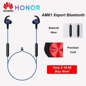 huawei honor am61 earphone xsport wireless headset magnet design with ip55 waterproof bass sound bluetooth 4 1 for huawei p30 free global shipping