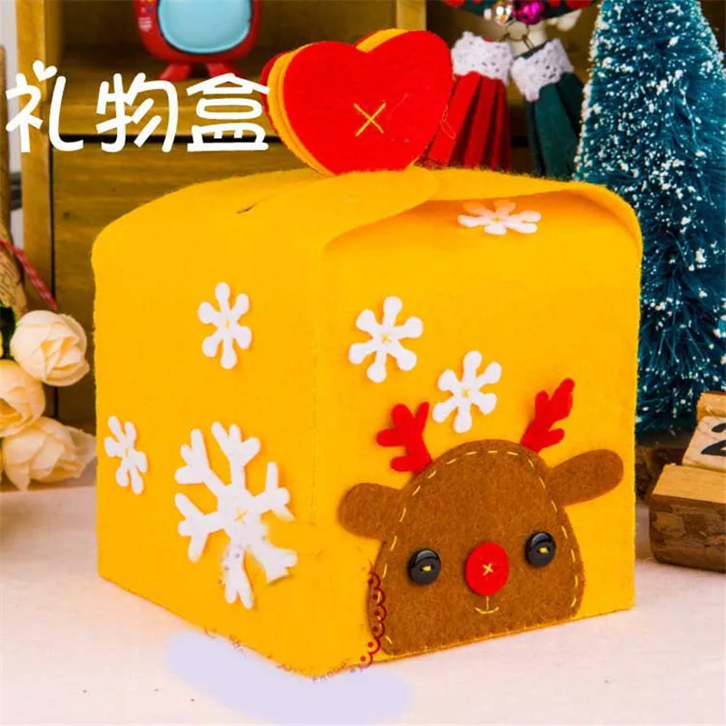Fashion Folded Colorful Christmas Apple Box Packing Cupcakes Dessert Cookies Candy Gift Festival Present Bag | Дом и сад
