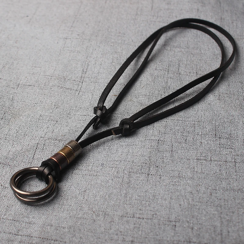 HOTSALE Genuine leather male necklace high quality handmade cowhide men pendent retro charming jewelry resizable DROP SHIPPING | Украшения