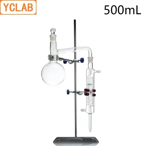 Аппарат для дистилляции HUAOU, 500 мл, с заземлением в соединениях, боросиликатный, 3.3 стеклянное лабораторное химическое оборудование (только стекло)