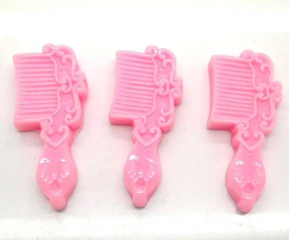 

30Pcs Pink Resin Comb Beads Decoration Crafts Flatback Cabochon Scrapbooking Fit Phone Embellishments Diy Accessories