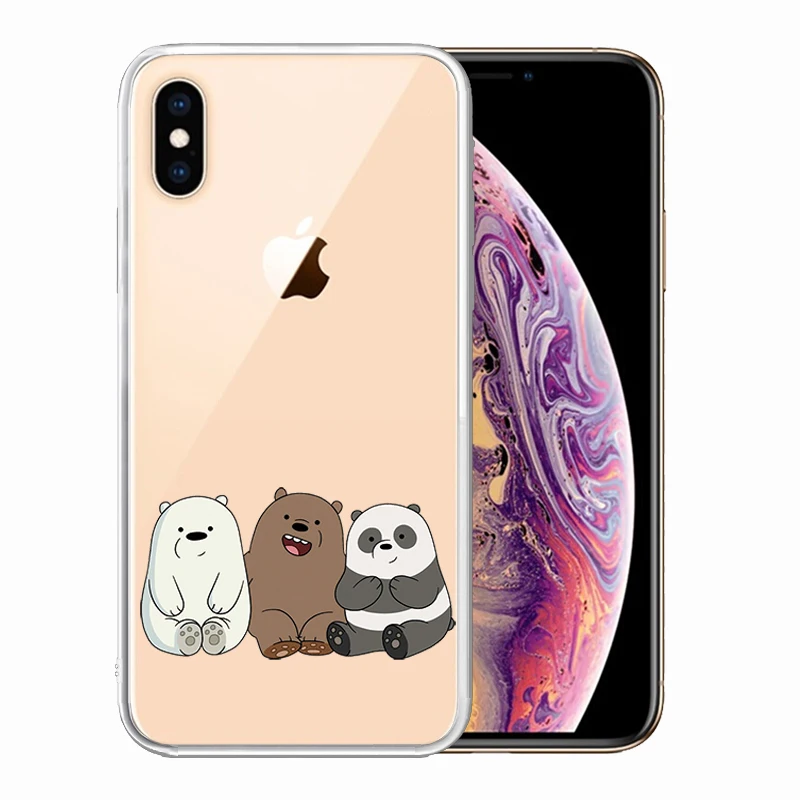 Soft Silicone Clear TPU Case for iPhone 11 Pro Max XS XR X 8 Plus 7 6S 5S 5 SE Durable We Bears Cover |
