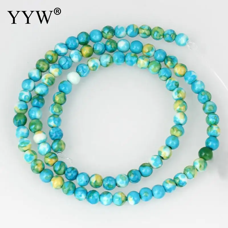 Новинка Лидер продаж бусины YYW из натурального камня в форме цветка дождя круглые