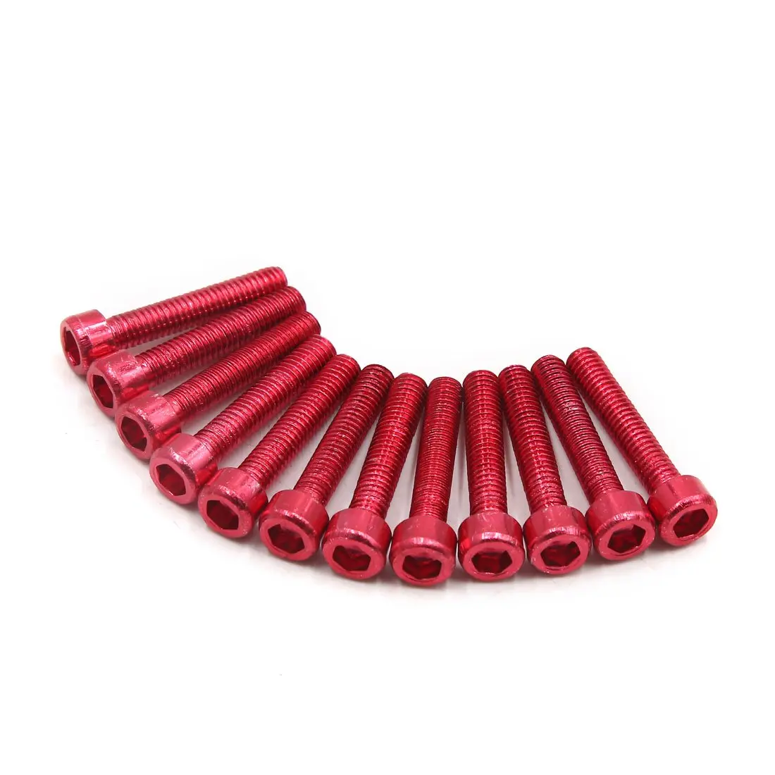 uxcell 12 Pcs Universal Red Metal 6mm Thread Dia Hexagon Bolts Screws for Motorcycle | Автомобили и мотоциклы