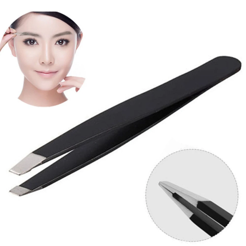 

Professional Stainless Steel Slant Tip Eyebrow Tweezer Hair Removal Makeup Tools Beauty Accessories With Eyebrow Tweezers