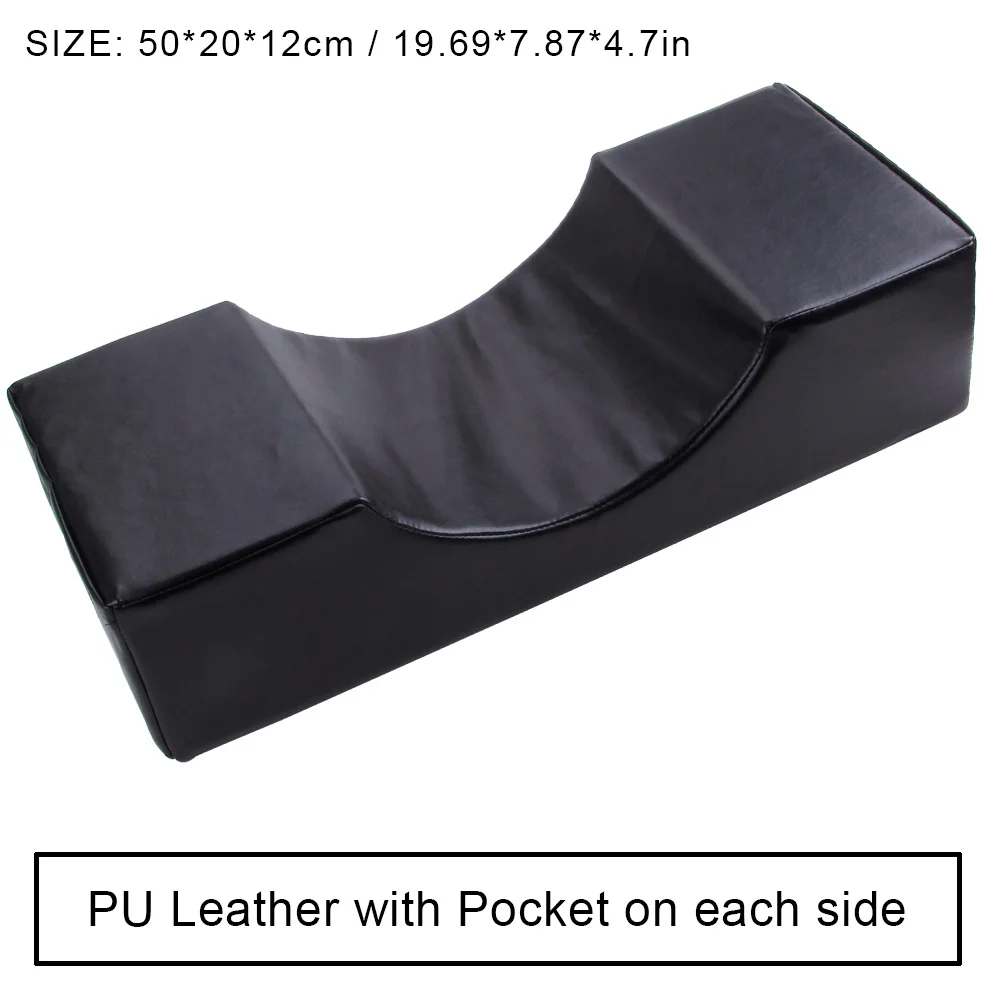 Black PU Leather Подушка для ресниц, наращивание ресниц, кривая, пена, подушка для ресниц, поддержка защиты шеи, салон красоты, использовать инструменты для макияжа, эргономичный - Цвет: Black PU Leather