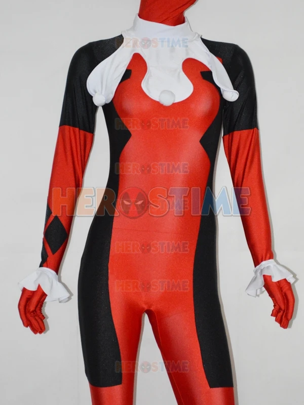 Дэдпул Харли Квин на заказ лайкра спандекс супергерой zentai костюм|spandex fabric|costume