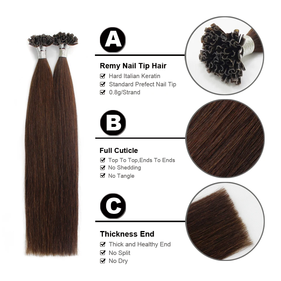 FOREVER HAIR 0 8 г/локон 18 &quotRemy Nail U Tip Prebond Кератин клей человеческие волосы для