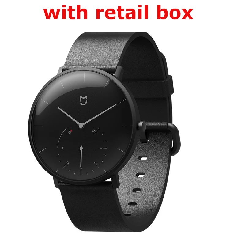 black with box Xiaomi Mijia водонепроницаемые кварцевые часы Смарт-браслет шагомер автоматическая калибровка время Вибрация напоминание Нержавеющее покрытие - Цвет: black with box