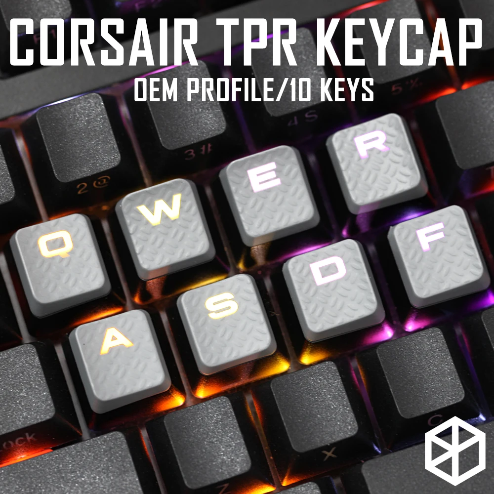 

Gaming Keycap Set Keycaps Cherry MX Compatible OEM Profile shine-through Set of 10 keycaps wasd qwer