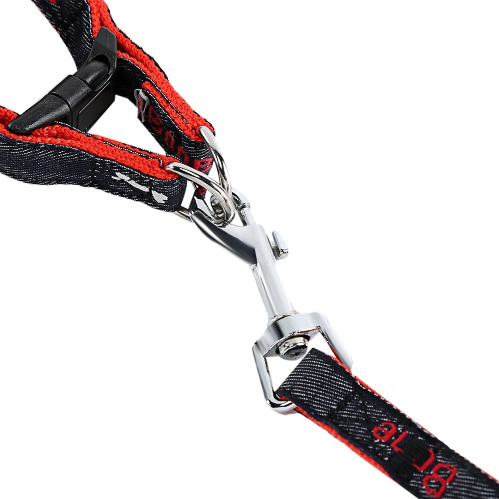 Adjustable No-pull Bone Print Pet Dog Harness Leash Set | Дом и сад