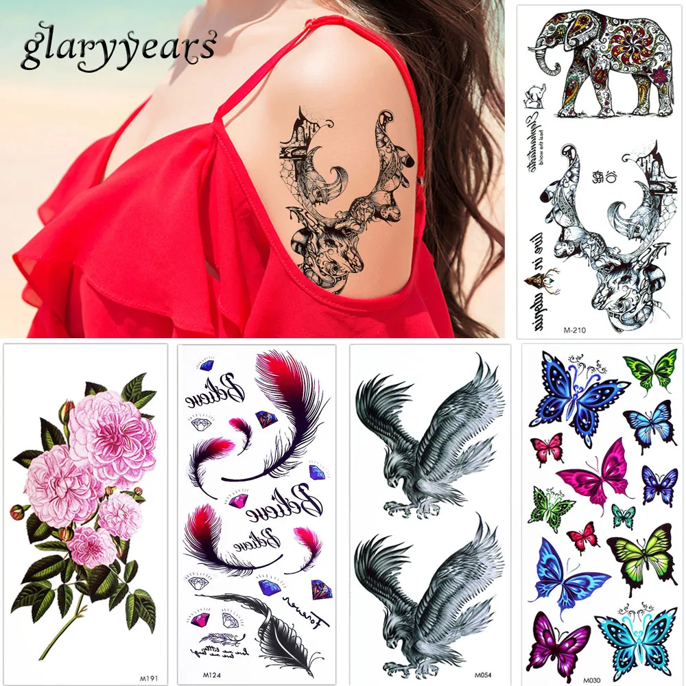 Яркие лет 5 шт./лот цветные для рисования временного макияжа татуировки наклейки