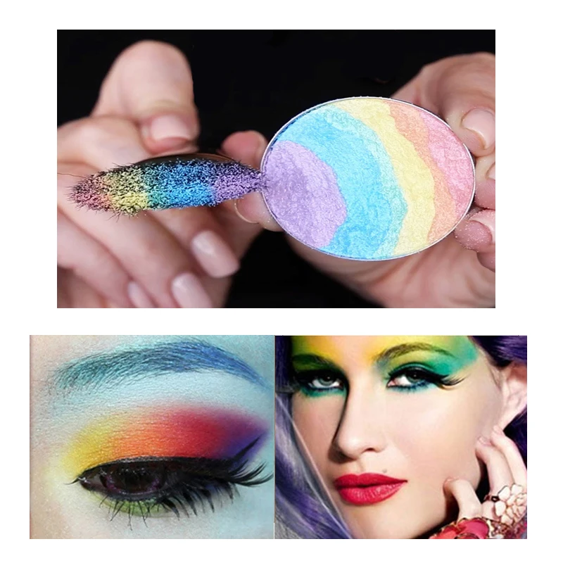 Красочные Радуга маркер для век Палитры блеск мягкие Sleek световой Косметическая