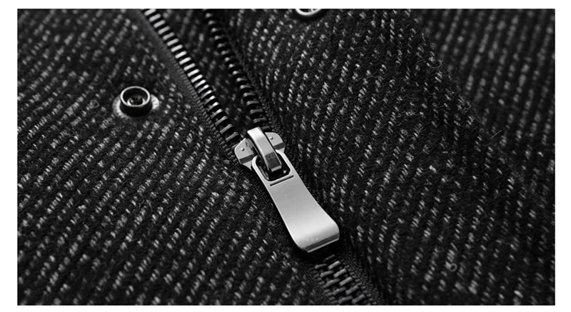 Uniqstore зима стенд воротник Шерстяные пиджаки Для мужчин куртка черный хлопок