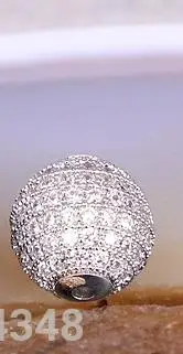 sliver color 10 шт. ZYZ183-9774 микро проложить белый кубический цирконий диско шар ювелирные изделия из бисера Изготовление DIY браслет ожерелья, 12 мм, отверстие 2 мм - Цвет: sliver color