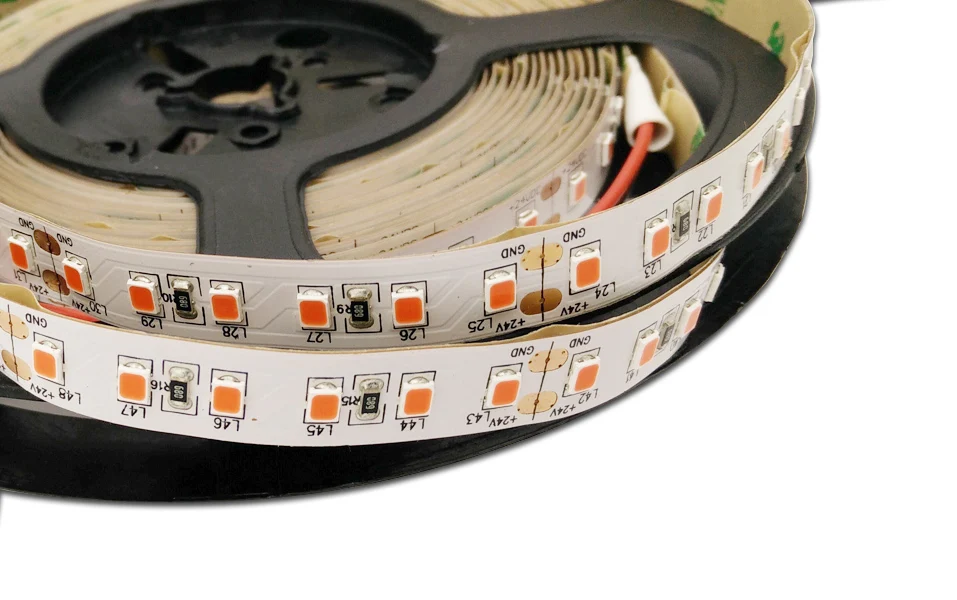 

LED grow light strip;DC12V input;2835 SMD 120leds/m;waterproof by silicon coating;455~465nm (Blue) and 660~665nm (Red)