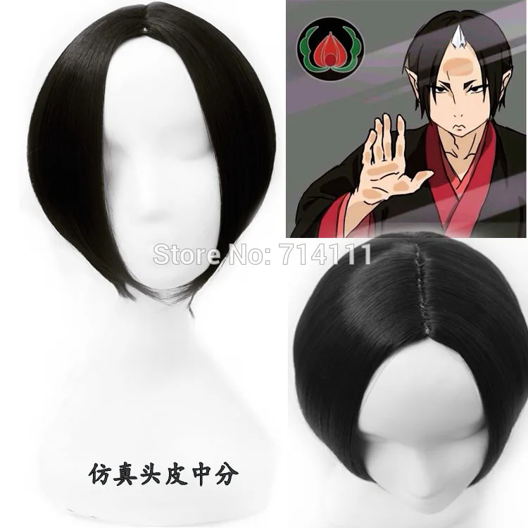 Аниме Нана Осаки Нана черный короткий средний пробор стилизованный реальный волос головы Косплей Аниме парик+ парик шапка
