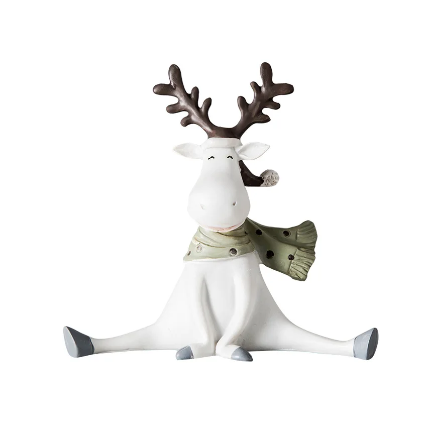 Modern Deer Family Resin Crafts Cute Animal Figurines And Miniatures Fairy Garden Accessories Creative Wedding Gifts Home Decor | Дом и сад